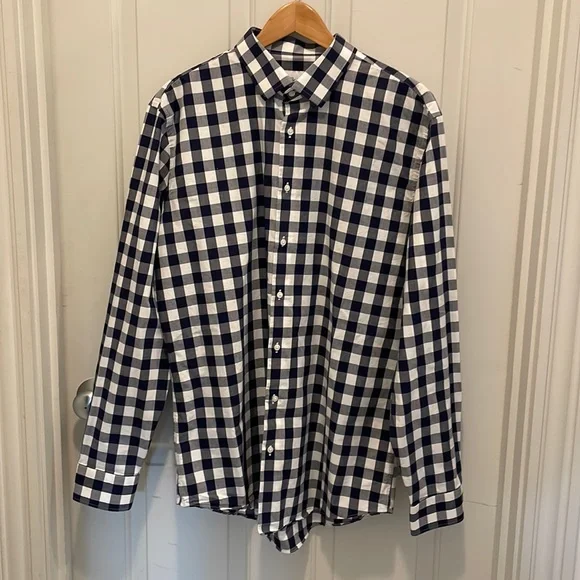 Nordstrom Rack | Shirts | Mens Xl Slim Fit Navy Blue White Long Sleeve  Button Down Shirt | Poshmark